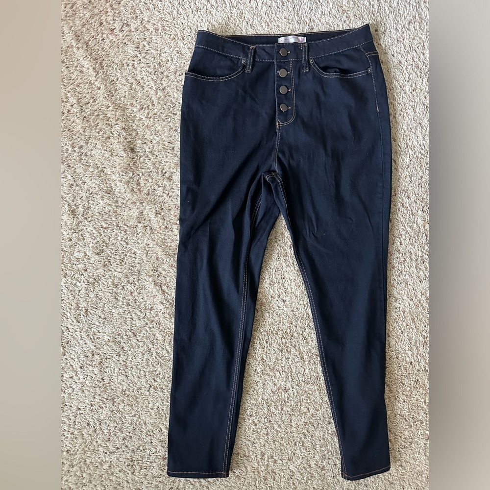 No Boundaries button fly dark wash Juniors Jeans Size 17 Cotton Blend